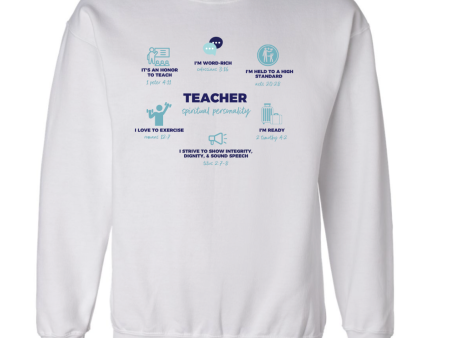 TEACHER DEFINED white sweatshirt For Discount