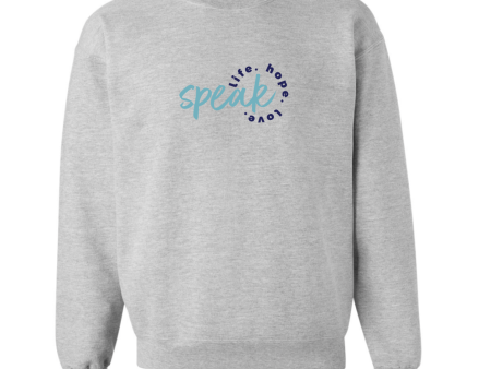 SPEAK LIFE, HOPE, LOVE grey sweatshirt Cheap