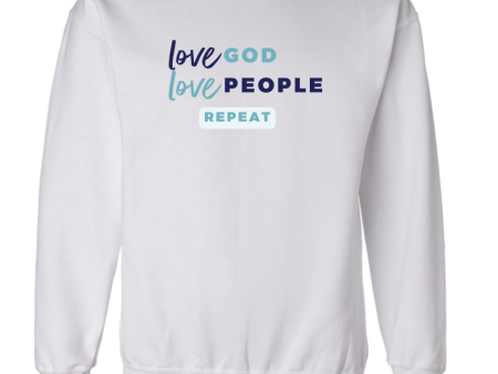 LOVE GOD, LOVE PEOPLE white sweatshirt For Discount