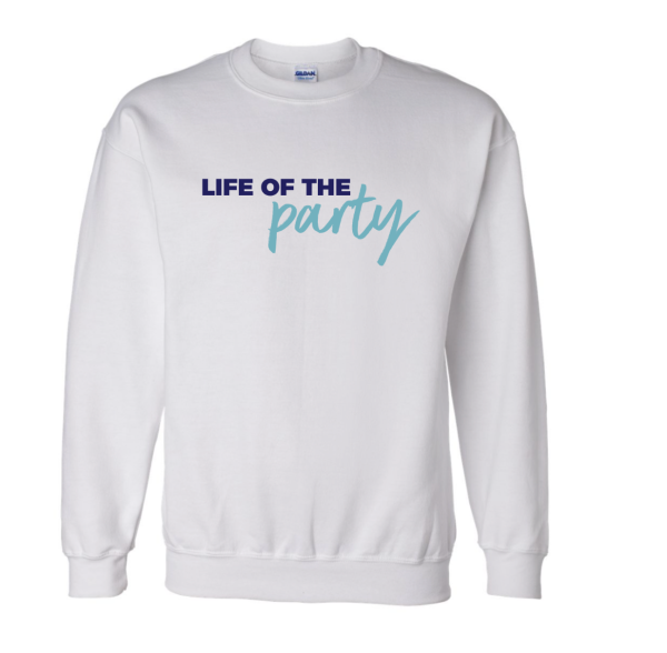 LIFE OF THE PARTY white sweatshirt Sale