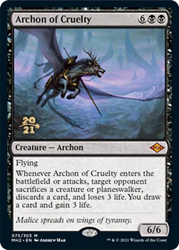 Archon of Cruelty [Modern Horizons 2 Prerelease Promos] For Cheap