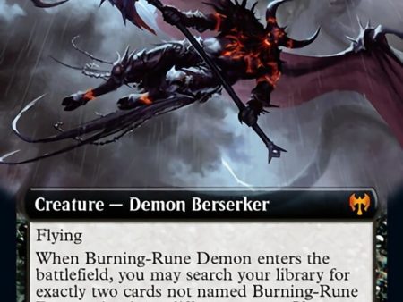 Burning-Rune Demon (Extended Art) [Kaldheim] Discount